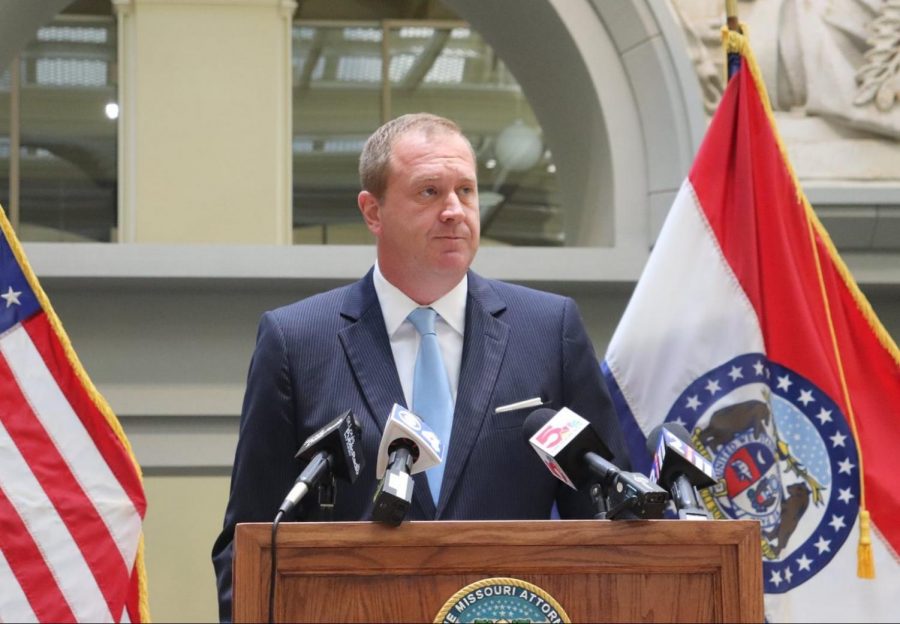 Missouri Attorney General Eric Schmitt discusses the Safer Streets Initiative at an event in St. Louis (photo courtesy of the Missouri Attorney Generals Office).