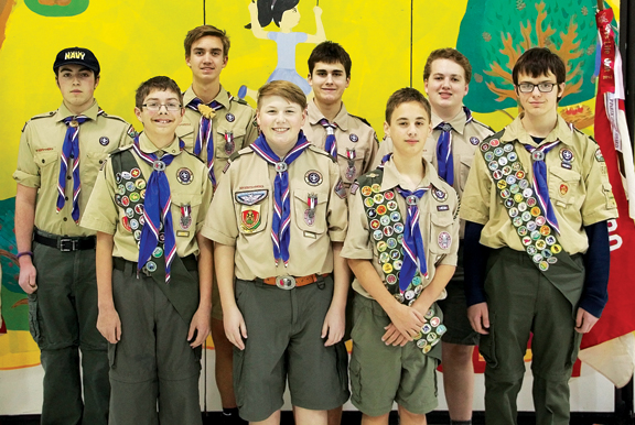 Ten Scouts in Boy Scout Troop 580 earn Eagle rank in 2017