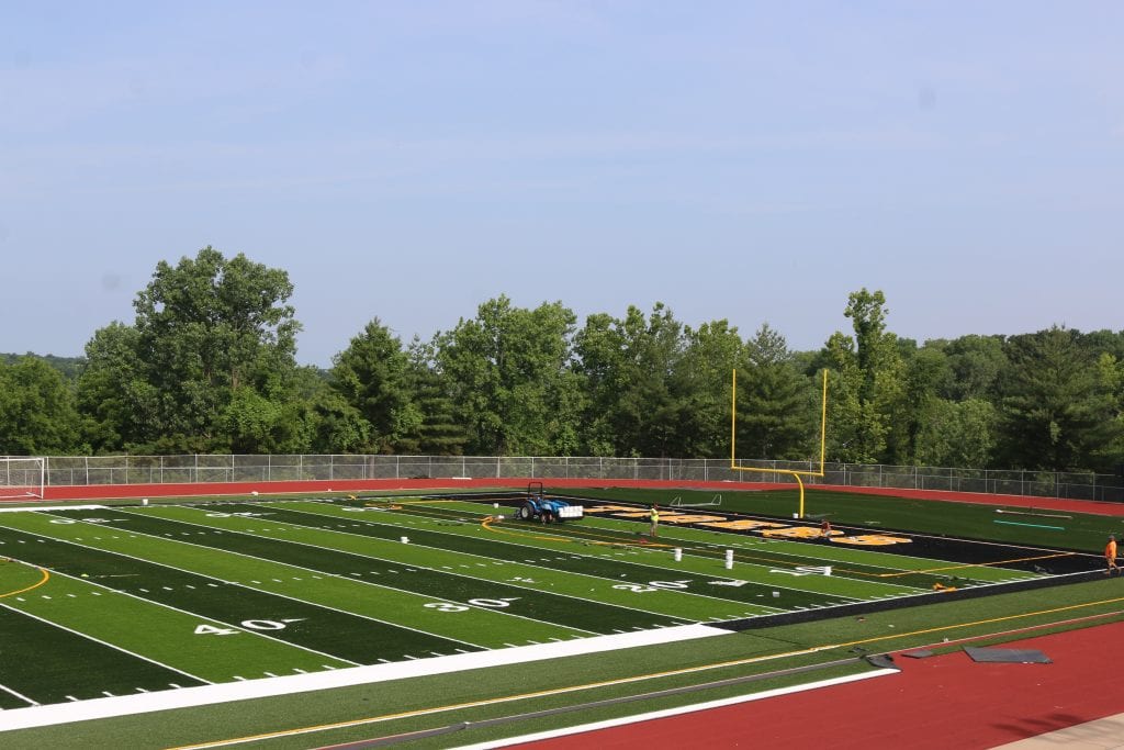 Oakville High Schools newly installed turf, as seen in summer 2018. 