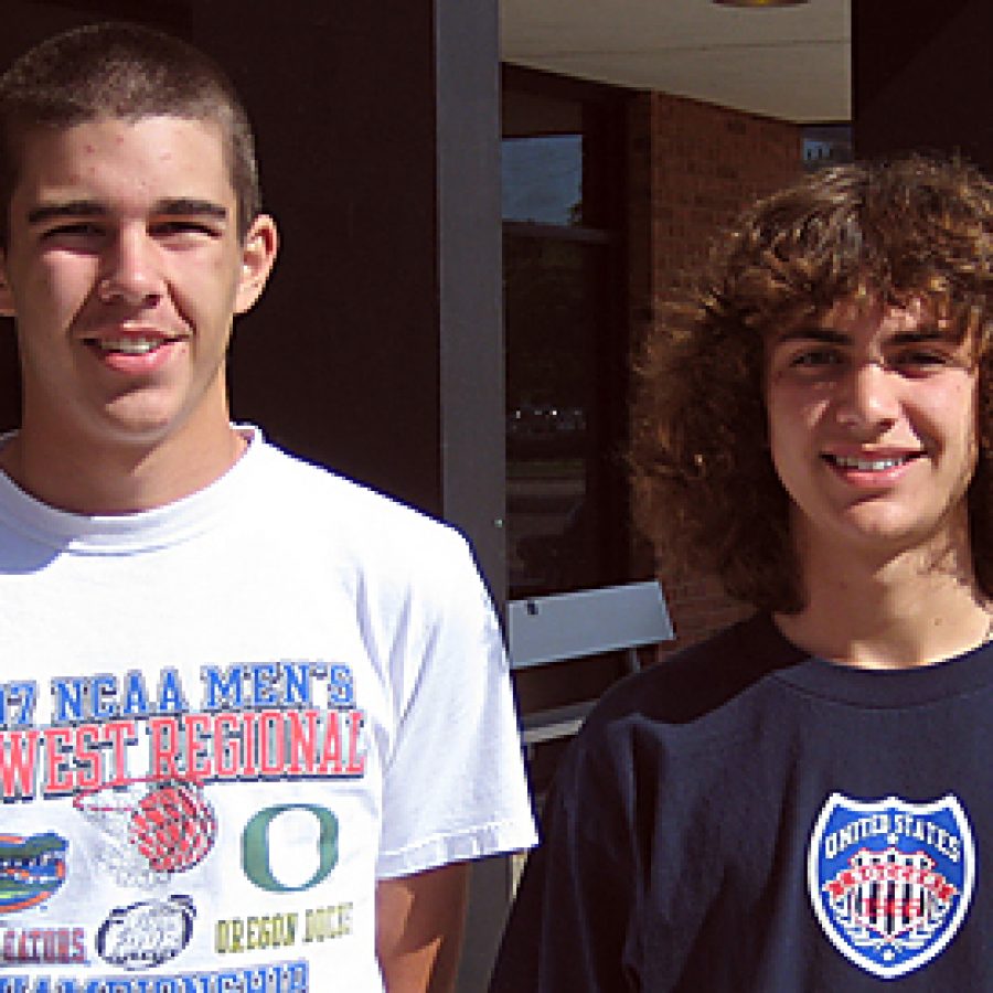 Oakville High School sophomores Nicholas Eftimoff, left, and Tyler Schaeffer will attend the 2010 Missouri Scholars Academy on the campus of the University of Missouri-Columbia.